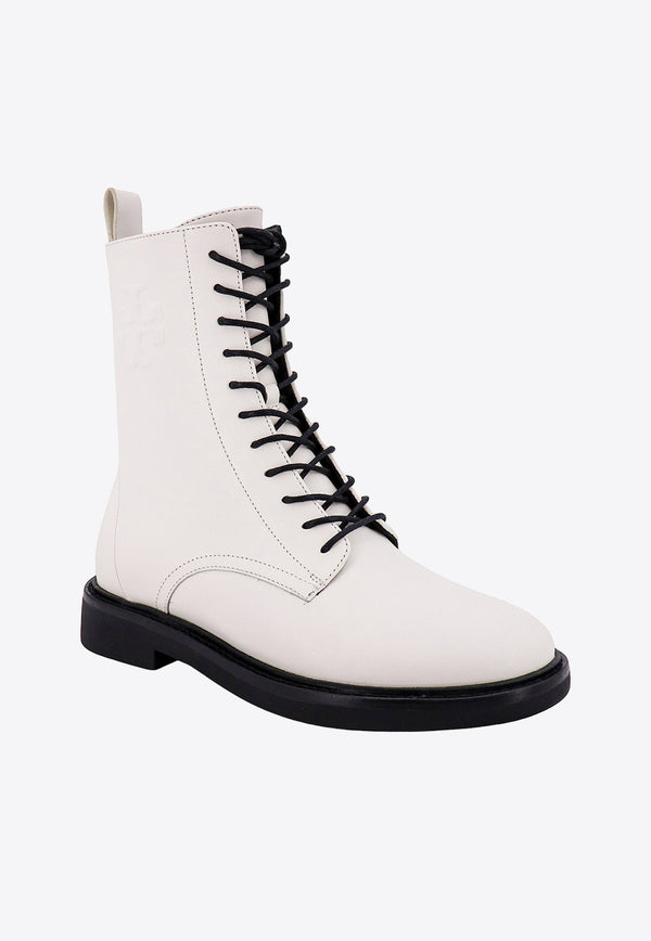 Tory Burch Double T Leather Ankle Boots White 154332_100