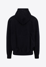 Drôle de Monsieur Logo Embroidered Hooded Sweatshirt Black CHO136CO053_BL