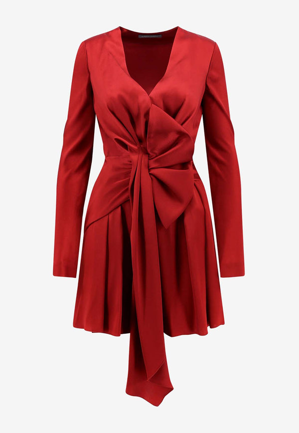 Alberta Ferretti Drape-Detailed Mini Dress Red V04135119_0118