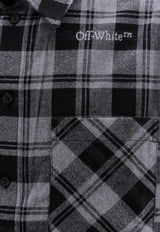 Off-White Plaid Check Long-Sleeved Shirt Gray OMGE030F23FAB001_0800