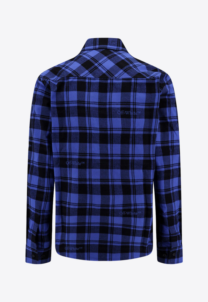 Off-White Checked Long-Sleeved Shirt OMGE030F23FAB001_4800