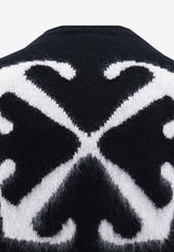 Off-White Mohair Blend Sweater with Arrow Motif OMHE170F23KNI001_1061