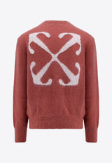 Off-White Mohair Blend Sweater with Arrow Motif OMHE170F23KNI001_2761