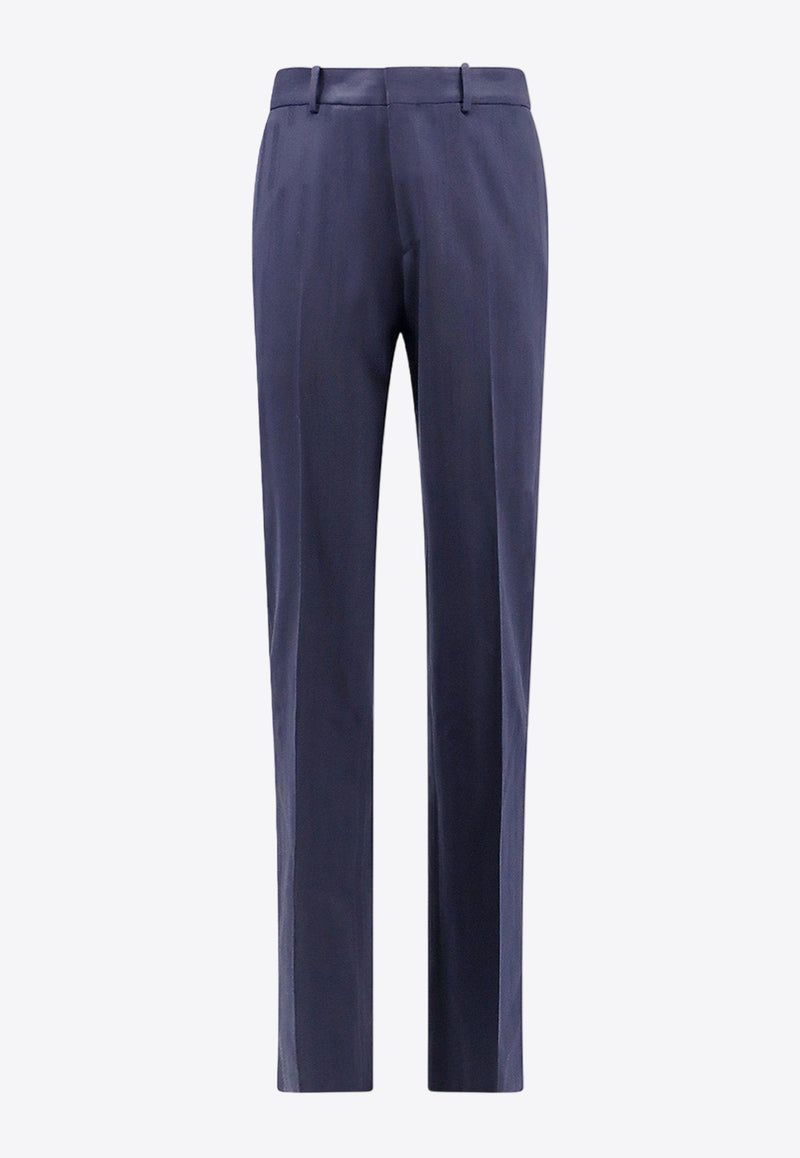 Off-White Slim-Fit Tailored Wool Pants Blue OMCO020F23FAB002_4700