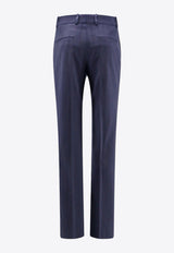 Off-White Slim-Fit Tailored Wool Pants Blue OMCO020F23FAB002_4700
