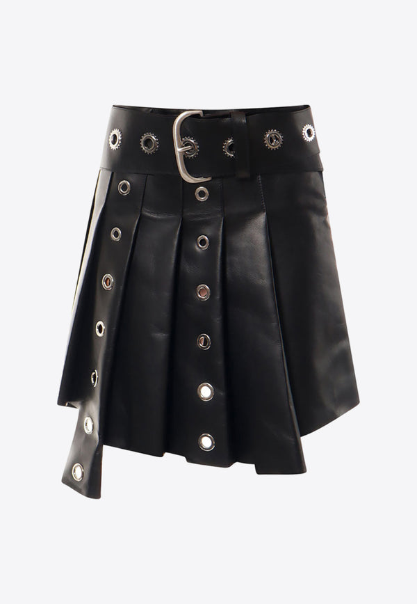 Off-White Asymmetric Pleated Mini Skirt

 Black OWJC024F23LEA001_1000
