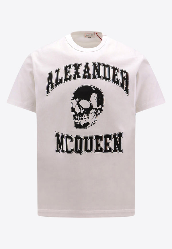 Alexander McQueen Skull Print Crewneck T-shirt White 759442QVZ29_0910