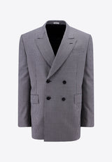 Alexander McQueen Double-Breasted Houndstooth Blazer Gray 758359QVU53_1090