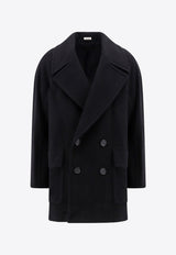 Alexander McQueen Double-Breasted Tailored Cashmere Coat Black 754885QVV71_1000