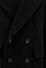 Alexander McQueen Double-Breasted Tailored Cashmere Coat Black 754885QVV71_1000