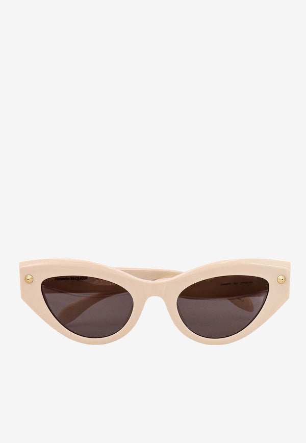 Alexander McQueen Spike Studs Cat-Eye Sunglasses Gray 736854J0749_9134