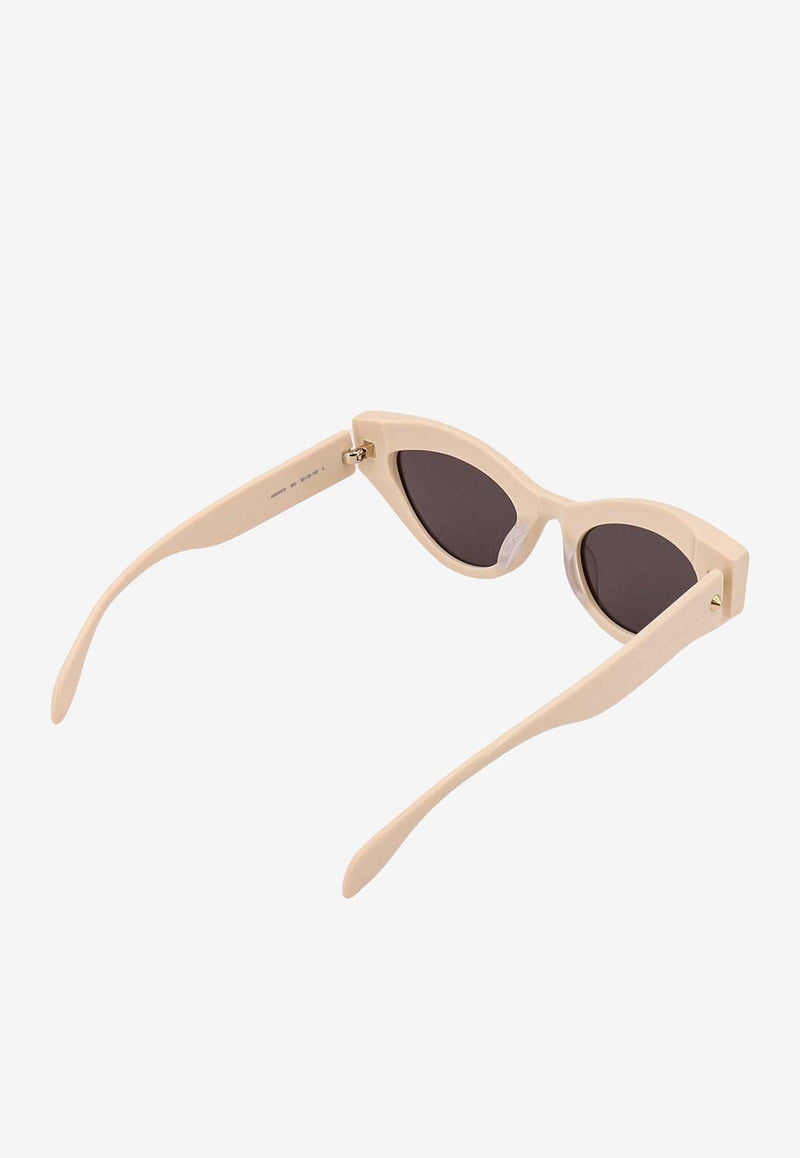 Alexander McQueen Spike Studs Cat-Eye Sunglasses Gray 736854J0749_9134
