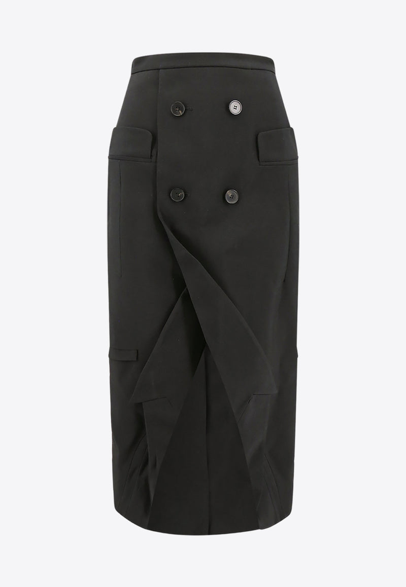 Alexander McQueen Upside-Down Slashed Skirt Black 769017QJACX_1000