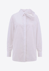 Alexander McQueen Draped Orchid Detail Shirt White 768314QAAAD_9000