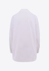 Alexander McQueen Draped Orchid Detail Shirt White 768314QAAAD_9000