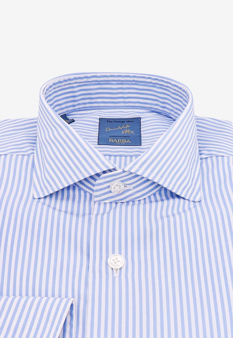 Barba Dandylife Long-Sleeved Striped Shirt Blue LIU02P01PZ0136_0001