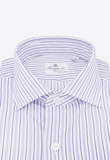 Finamore 1925 Striped Long-Sleeved Shirt White 046043C0544Z_01