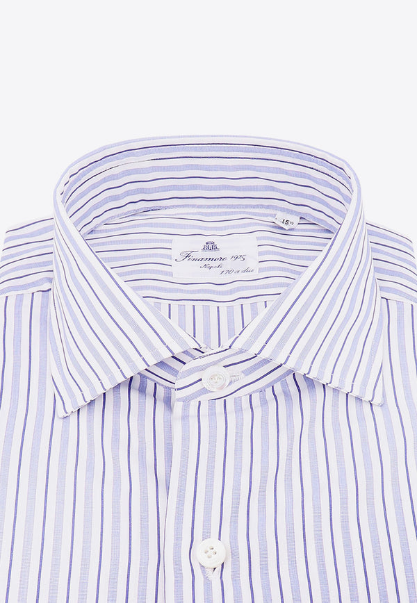 Finamore 1925 Striped Long-Sleeved Shirt White 046043C0544Z_01