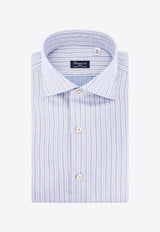 Finamore 1925 Striped Cashmere-Blend Long-Sleeved Shirt Blue 060251A3082_01