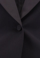 Valentino Single-Breasted Tuxedo Wool Blazer Black 3B0CE3H088J_0NO