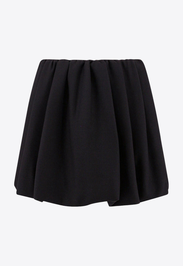 Valentino Crepe Couture Mini Peplum Skirt Black 3B0RAAP51CF_0NO