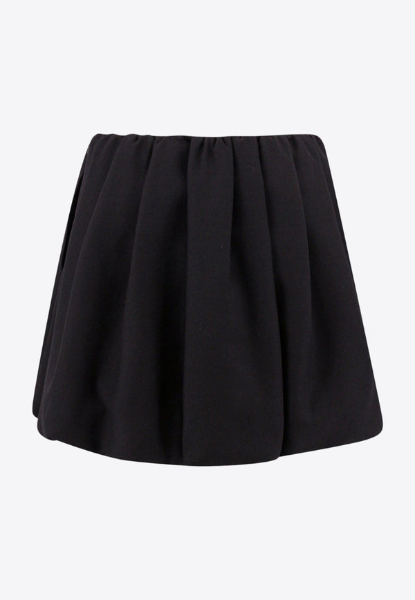 Valentino Crepe Couture Mini Peplum Skirt Black 3B0RAAP51CF_0NO