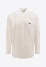 Comme Des Garçons Shirt X Lacoste Logo Patch Long-Sleeved Shirt White FLB001_WHITE