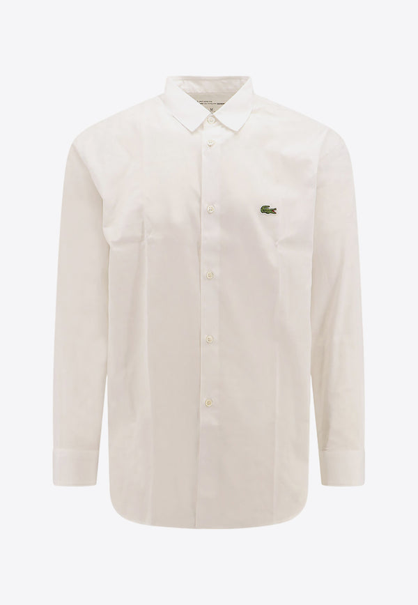 Comme Des Garçons Shirt X Lacoste Logo Patch Long-Sleeved Shirt White FLB001_WHITE