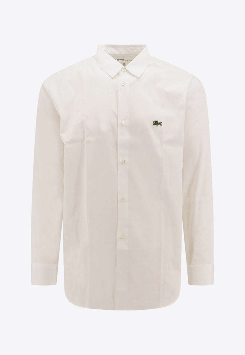 Comme Des Garçons Shirt X Lacoste Logo Patch Long-Sleeved Shirt White FLB001_WHITE