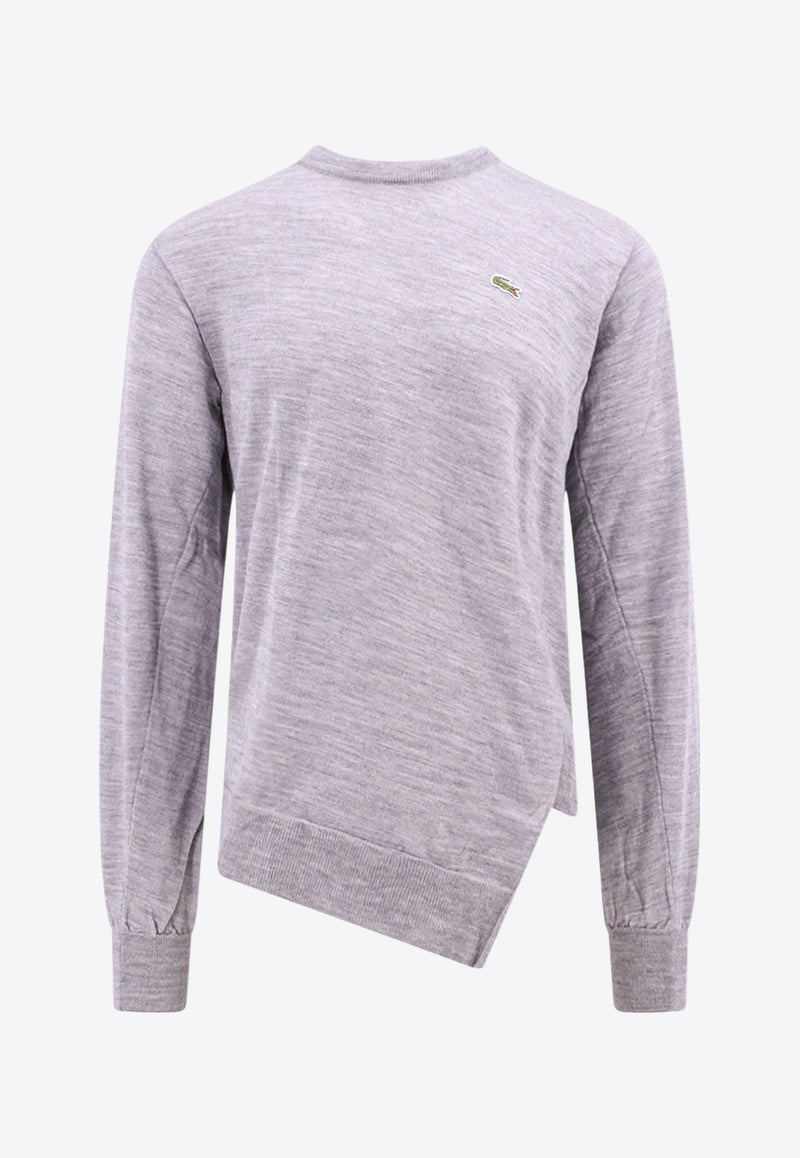 Comme Des Garçons Shirt X Lacoste Asymmetric Wool Sweater Gray FLN002_GREY