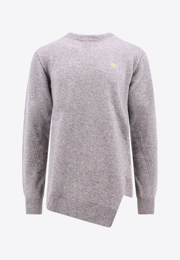 Comme Des Garçons Shirt X Lacoste Asymmetric Wool Sweater Gray FLN006_GREY