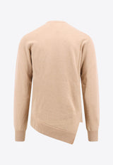 Comme Des Garçons Shirt X Lacoste Asymmetric Wool Sweater Beige FLN006_CAMEL