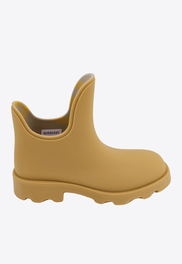 Burberry Marsh Pebbled Ankle Rain Boots Yellow 8074608_B7324