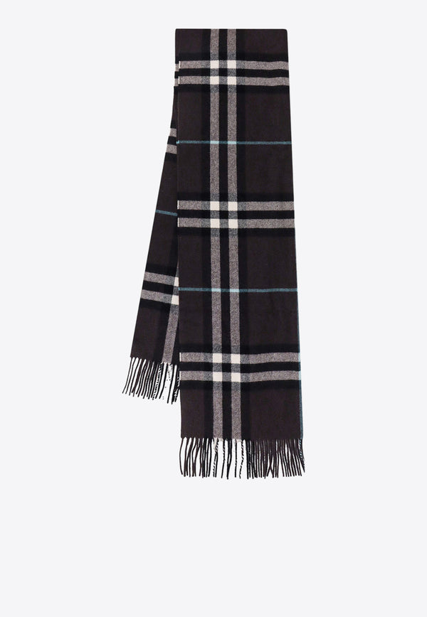 Burberry Checked Fringed Cashmere Scarf 8074793_B7326
