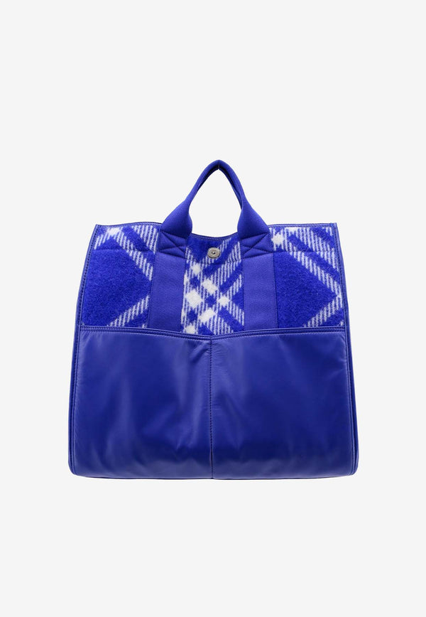 Burberry Extra Large Checked Tote Bag Blue 8075128_B7323
