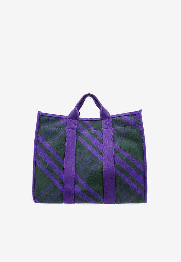 Burberry Check Pattern Tote Bag Purple 8075148_B7325