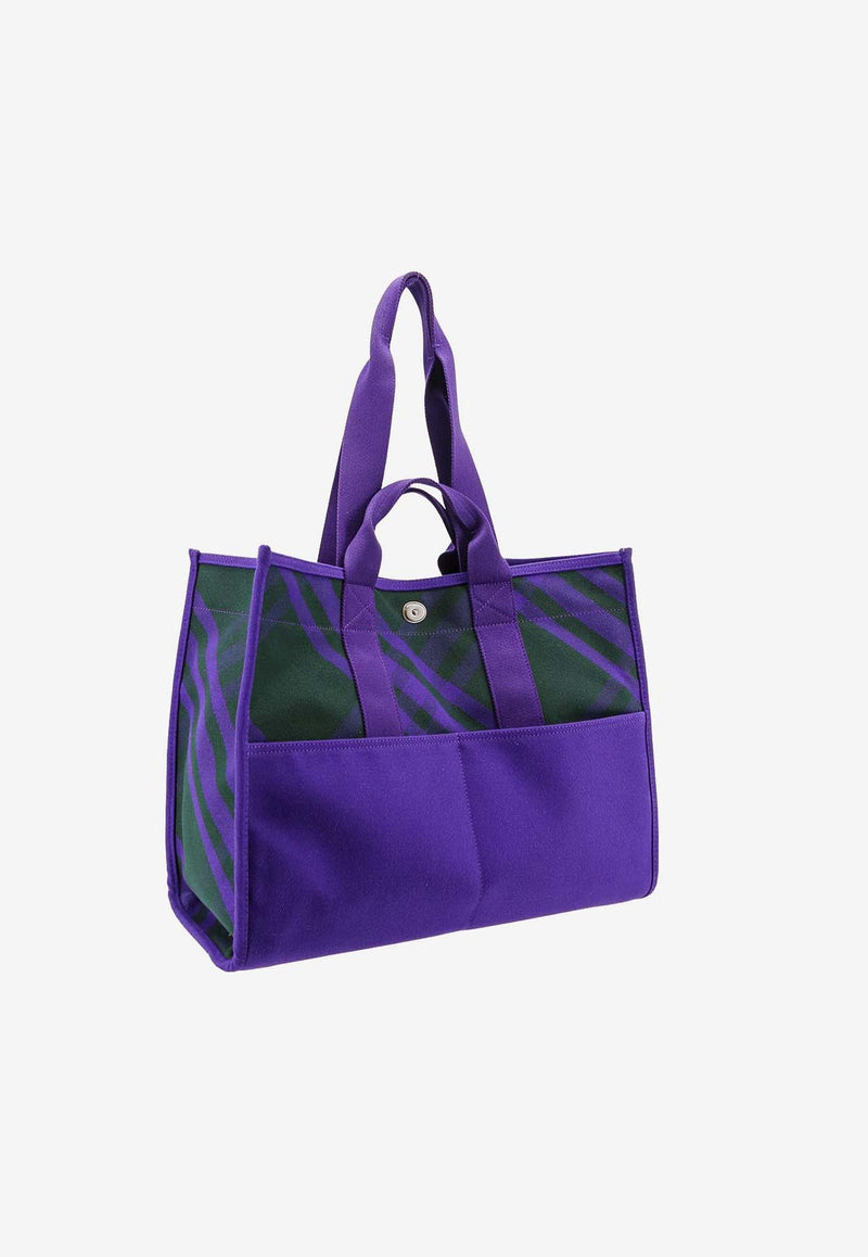 Burberry Check Pattern Tote Bag Purple 8075148_B7325