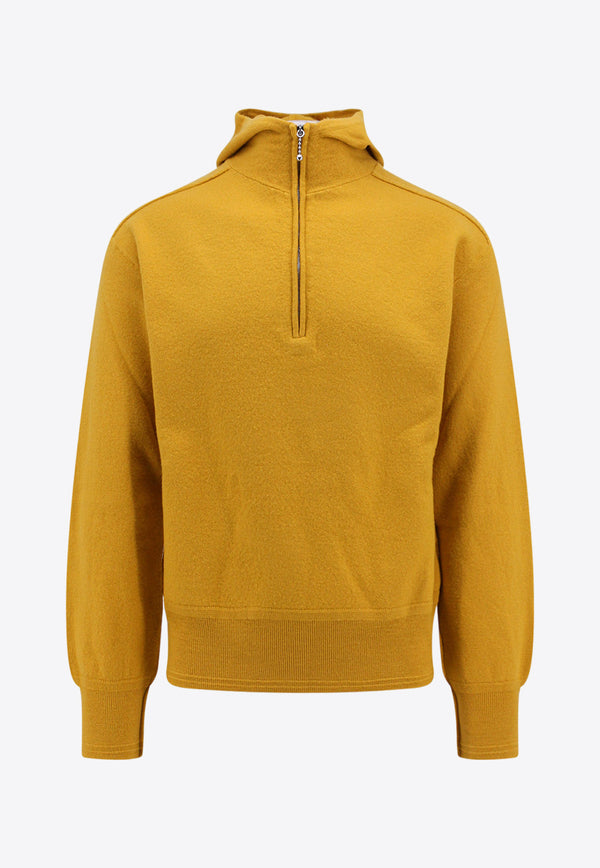 Burberry Half-Zip Wool Hooded Sweater Yellow 8075884_B7307