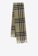 Burberry Checked Cashmere Fringed Scarf 8076796_B7311