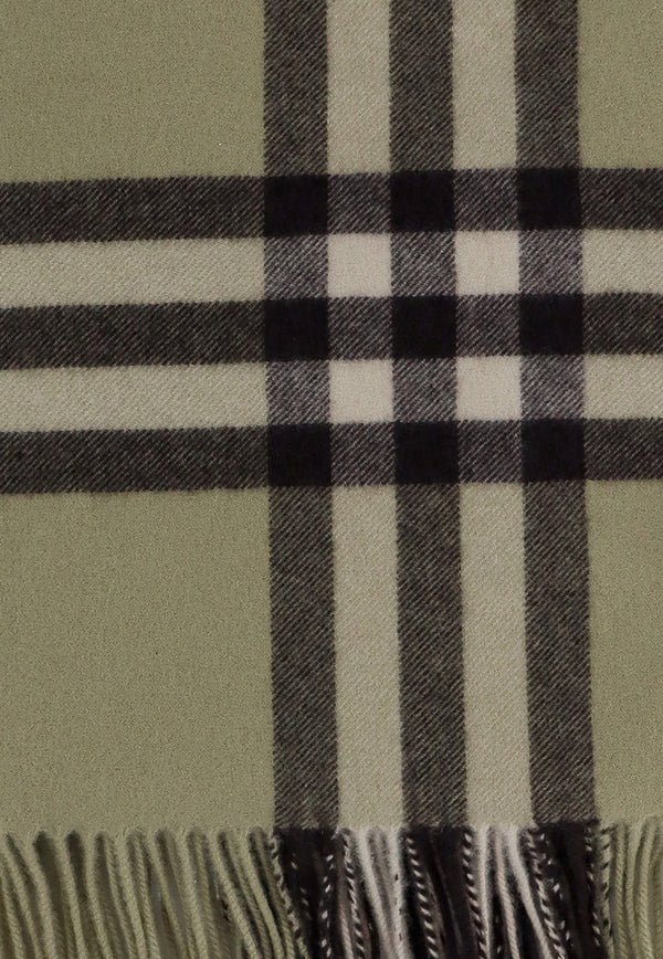Burberry Checked Cashmere Fringed Scarf 8076796_B7311