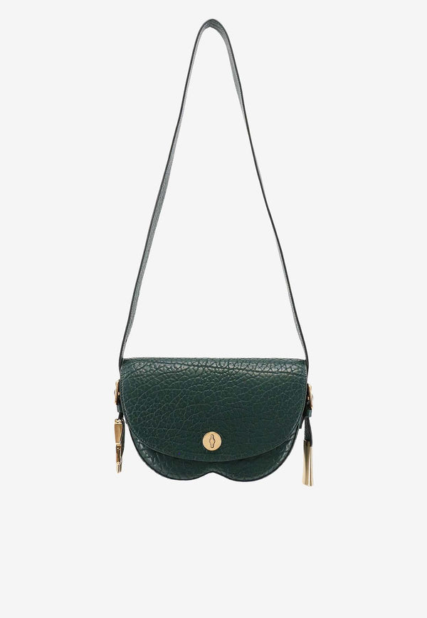 Burberry Chess Crossbody Bag in Grained Leather Green 8077579_B7325