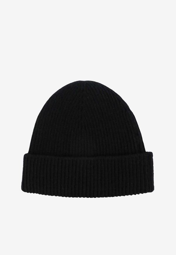 Burberry EKD Embroidered Ribbed Beanie Black 8078809_A1189