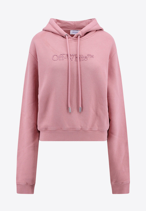 Off-White Logo Embroidered Hooded Sweatshirt Pink OWBB016G23JER001_3000