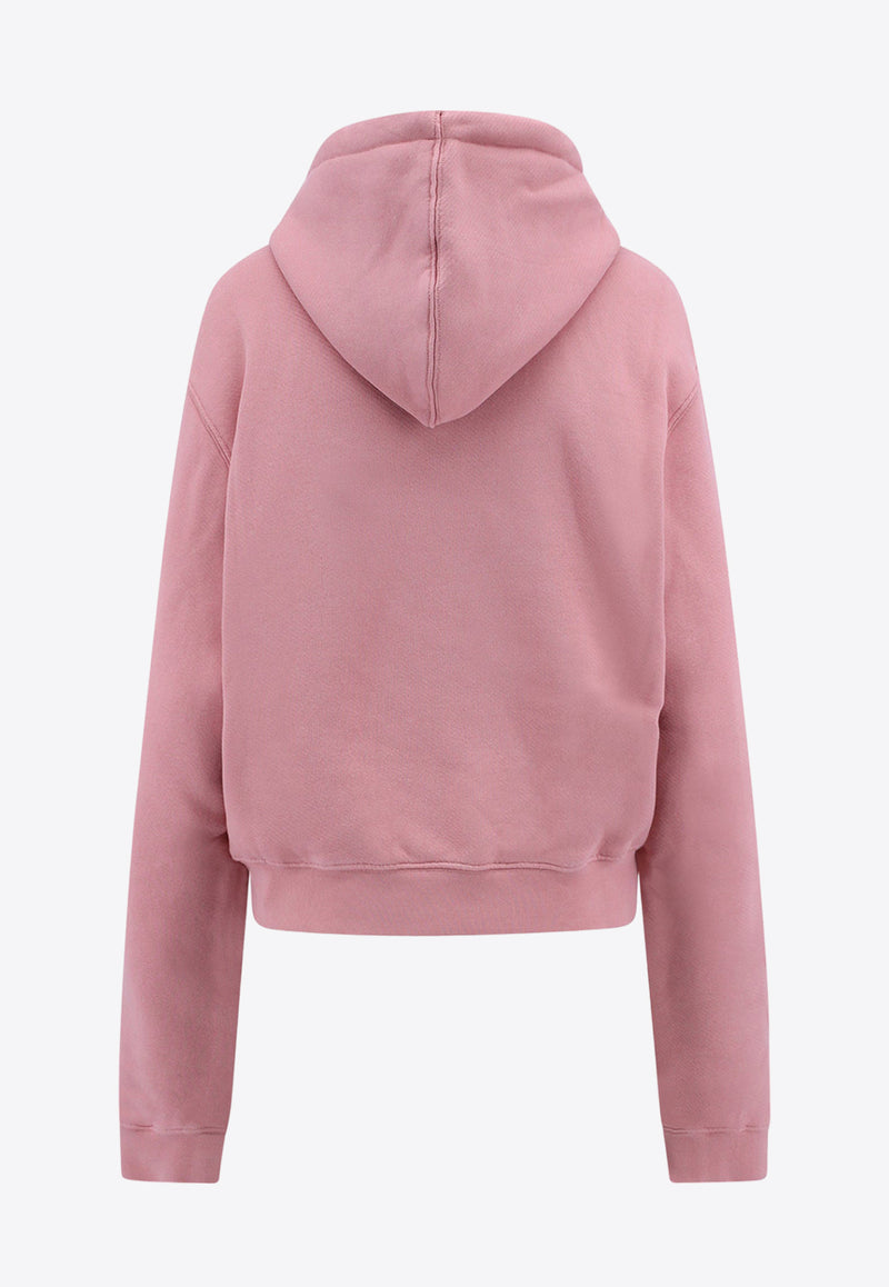 Off-White Logo Embroidered Hooded Sweatshirt Pink OWBB016G23JER001_3000