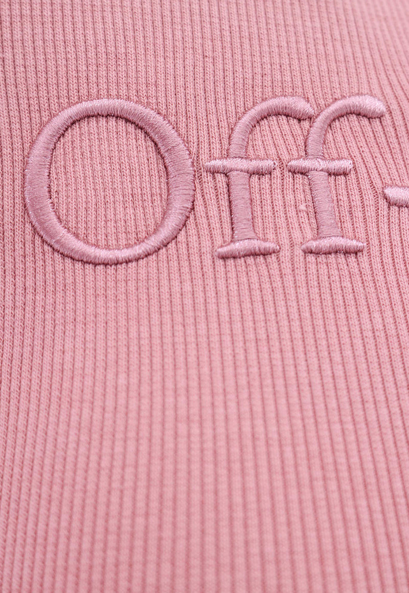 Off-White Logo Embroidered Knitted Mini Dress Pink OWDB530G23JER001_3000