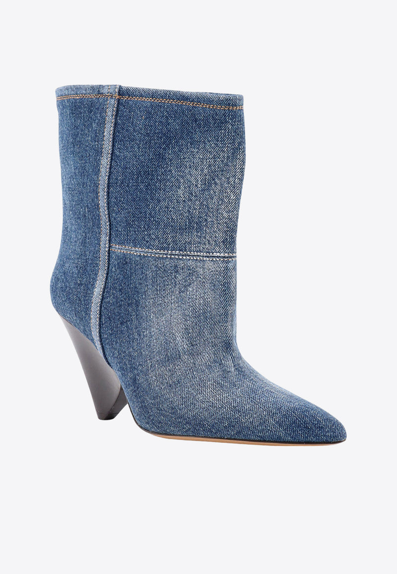 Isabel Marant Miyako 90 Denim Ankle Boots Blue HBO0066FCA4A10S_40WB