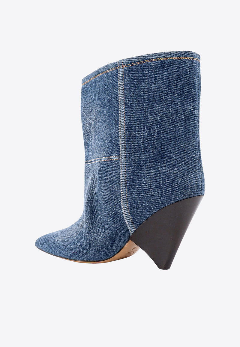 Isabel Marant Miyako 90 Denim Ankle Boots Blue HBO0066FCA4A10S_40WB