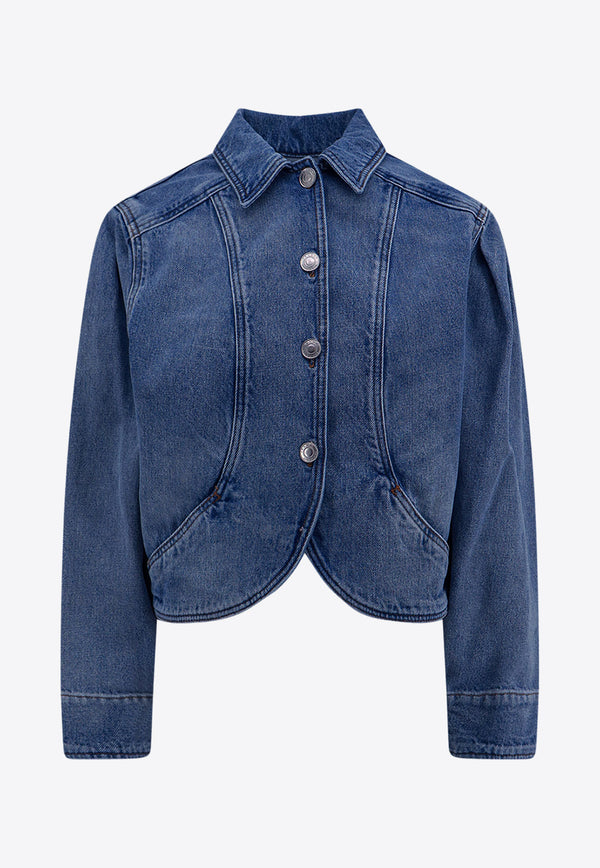 Isabel Marant Valette Button-Up Denim Jacket Blue VE0185FAB1H06I_30BU
