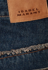 Isabel Marant Narjis Frayed Mini Denim Skirt Blue JU0117FBB1H09I_30BU