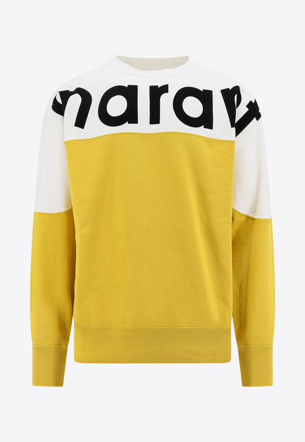 Isabel Marant Howley Colorblocked Logo Sweatshirt Yellow SW0031HAB1M19H_10YW